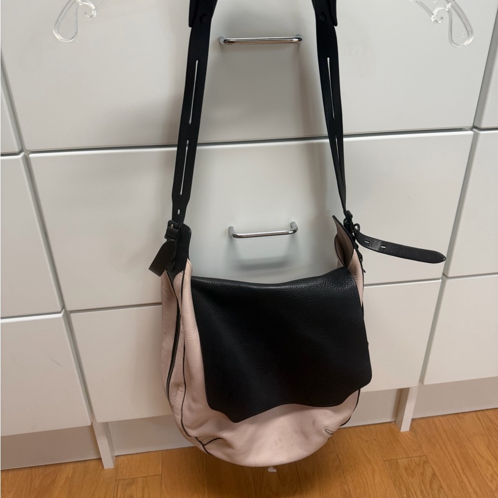 rag & bone Black and Blush Leather Shoulder Bag